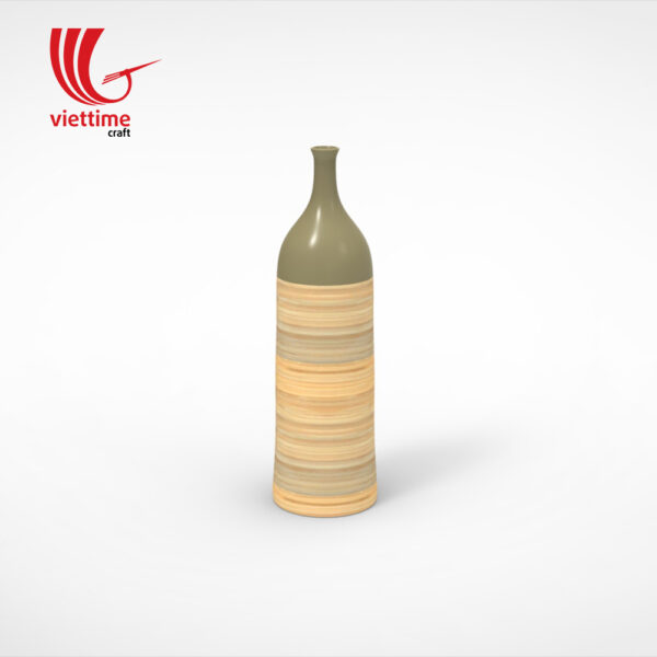 Bottleneck Lacquer Bamboo Vase