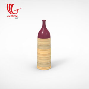 Bottleneck Lacquer Bamboo Vase