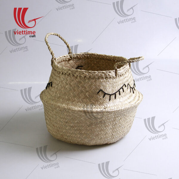 Embroidered Belly Seagrass Baskets