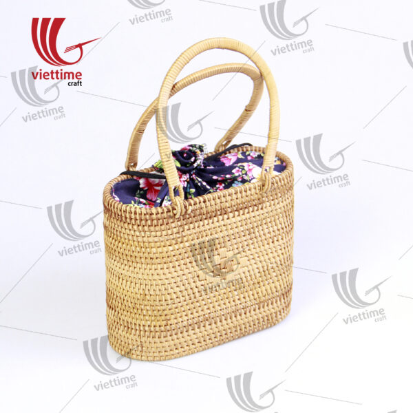 Handmade rattan Handbag With Inside Cloth