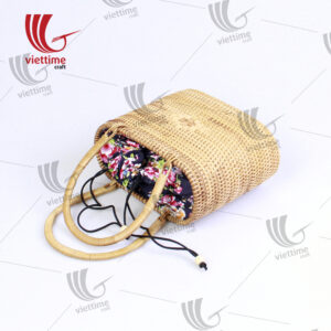 Handmade rattan Handbag With Inside Cloth