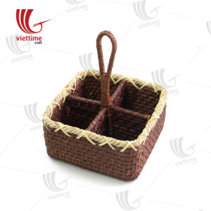 Rattan Condiment Caddy Brown Wholesales
