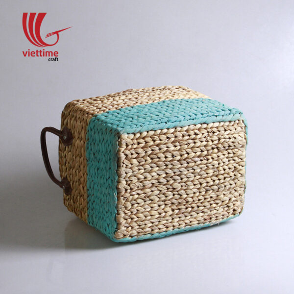 Water Hyacinth Basket With Leather Handle