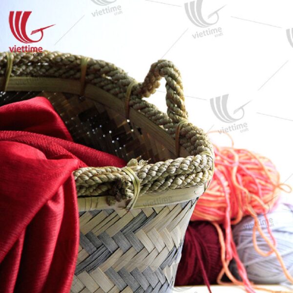 Weaving Handle Bamboo Storage Basket