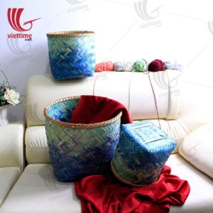 Colorful Weaving Bamboo Storage