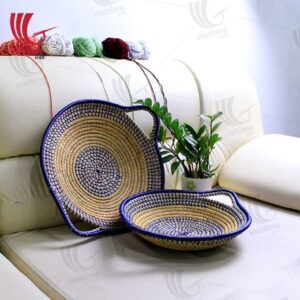 Round Seagrass Basket Tray Set