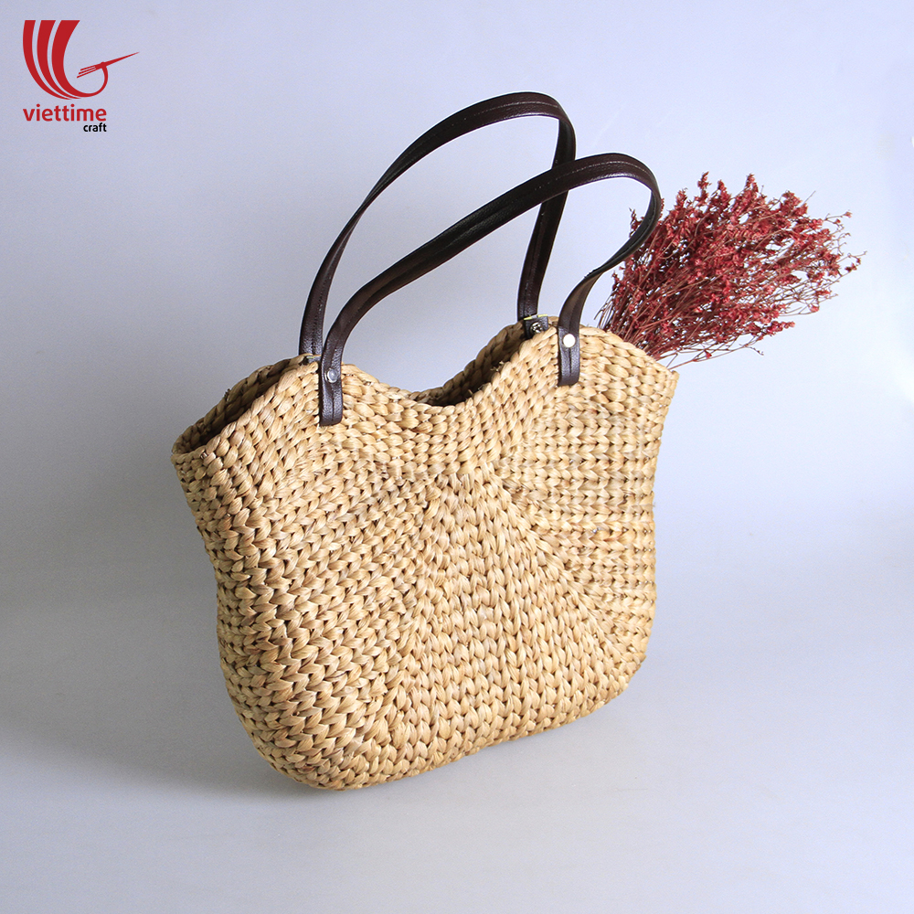 Handmade Water Hyacinth Handbag With Lining Tie Closure Solid Shape  15X16.5X5 | eBay