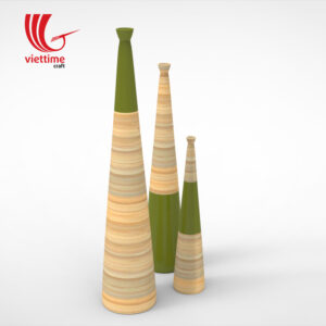 Long Neck Lacquer Bamboo Vase Set