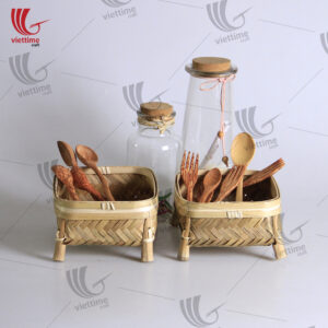 Stylish Pair Of Bamboo Basket With Legs