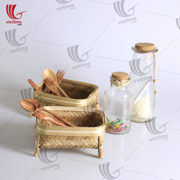 Stylish Pair Of Bamboo Basket With Legs