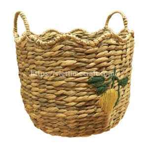 Round Water Hyacinth Basket I Viettimecraft