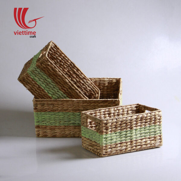 Rectangle Water Hyacinth Basket Set