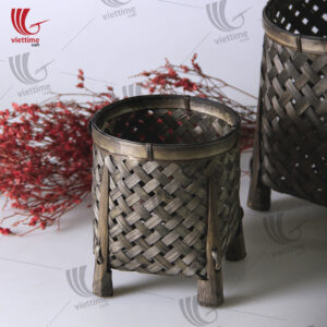 Black Weaving Bamboo Basket Set