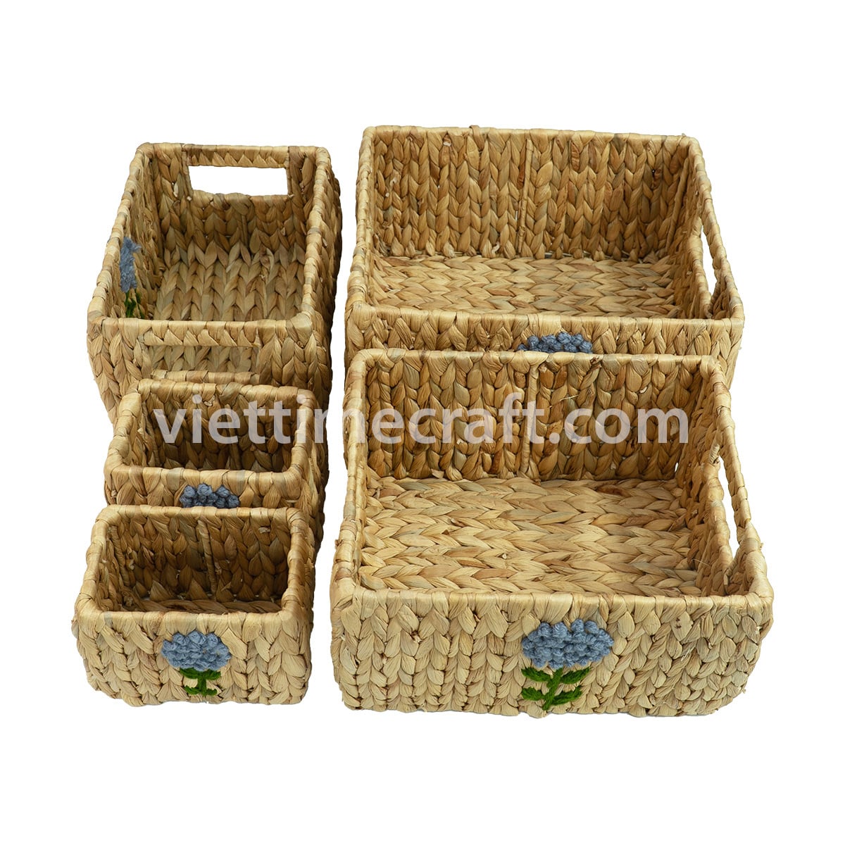Rectangle Water Hyacinth Basket Set - Image 6