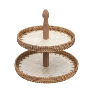 Mother Of Pearl Rattan Tray From Viettimecraft Wholesale