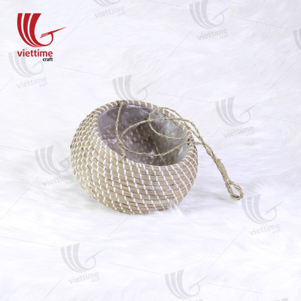 Natural Seagrass Hanging Planters With Plastic String