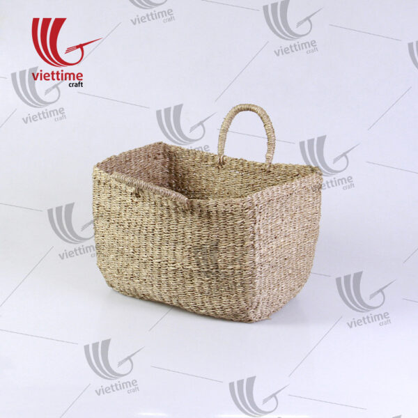 Rectangular Seagrass Basket Set With Handle
