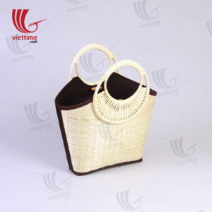 Vintage Woven Pattern Bamboo Handbags