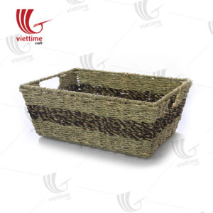 3 Piece Rectangle Seagrass Tray Set