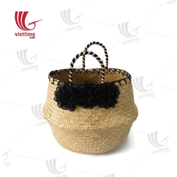 Seagrass Basket With Lace Cloth