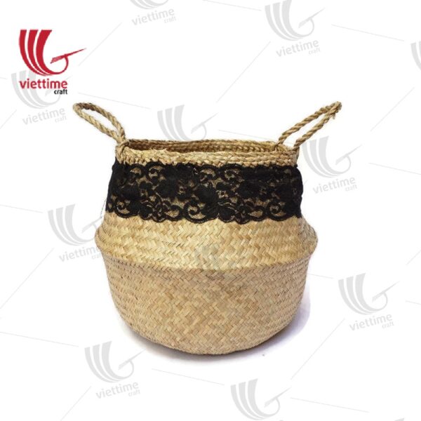 Seagrass Basket With Lace Cloth