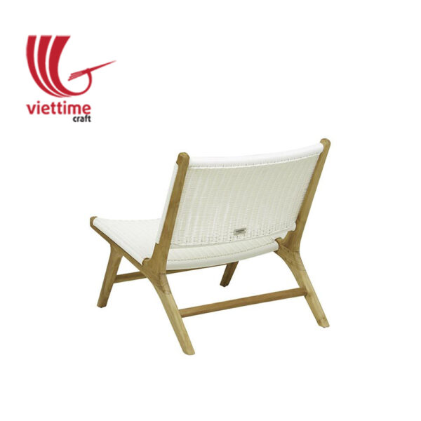 White Outdoor Garden Rattan Bench Chair