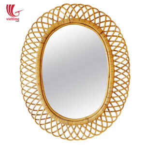 Oval Woven Wicker Rattan Mirror
