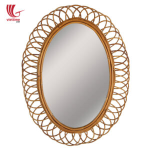 Oval Woven Wicker Rattan Mirror