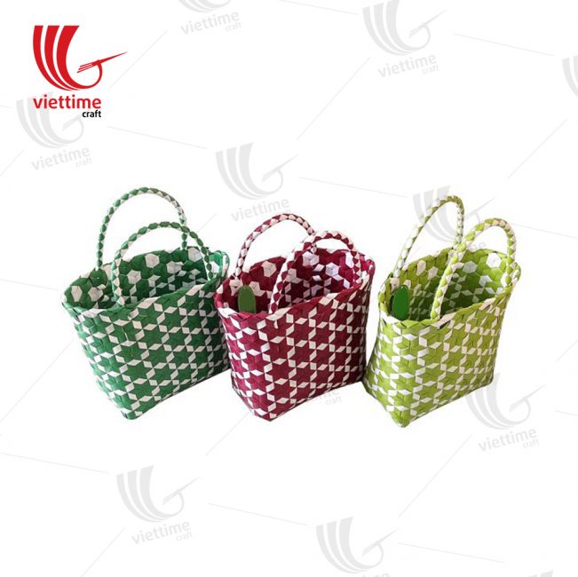 plastic woven basket bag