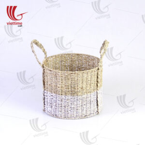 Dipped White Seagrass Storage Basket