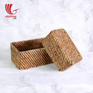 Wicker Display Rectangle Rattan Basket Set Of 2