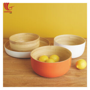 Round Lacquered Spun Bamboo Bowls