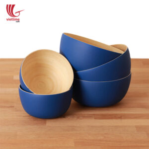 Round Lacquered Spun Bamboo Bowls