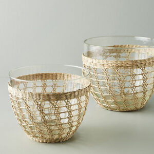 Seagrass Wrapped Serving Bowl sku C00286
