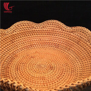 Flower Rattan Candy Tray With Leg