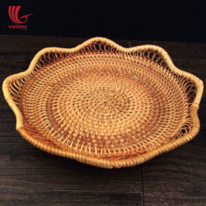 Flower Rattan Candy Tray Set Of 2