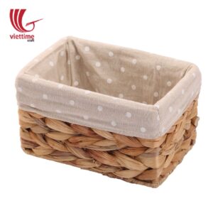 Natural Water Hyacinth Basket With Cloth Set Of 3
