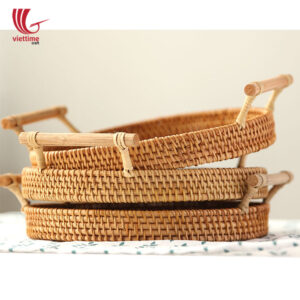 Brown Round Tray With Handle Wholesale