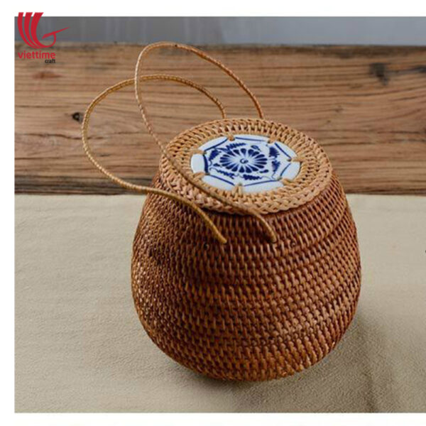 Unique Rattan Candy Box With Handle