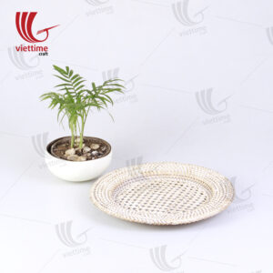 White Rattan Charger For Serving
