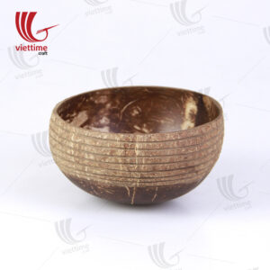 Stripe Carved Natural Coconut Bowls Wholesale