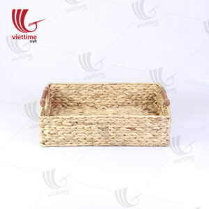 Water Hyacinth Basket With Wooden Handle
