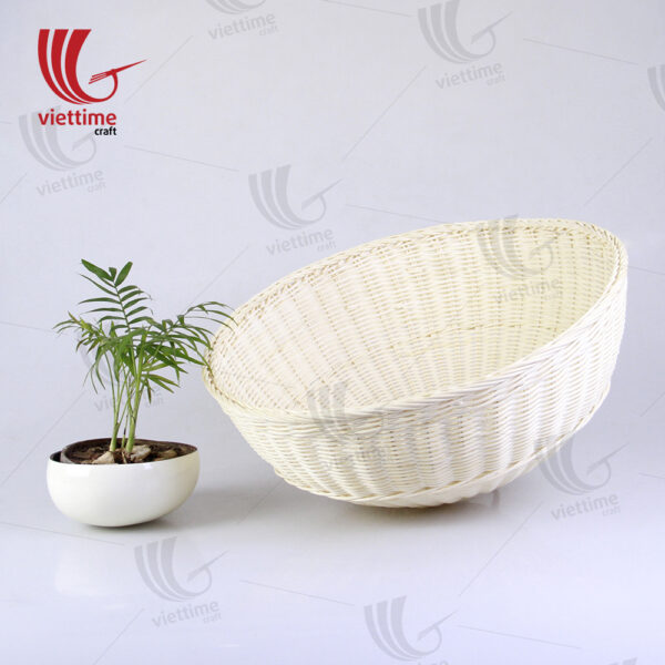 White Rattan Fruit Cover Basket Wholesale