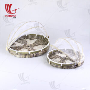 Seagrass Basket With Net Cover Set Of 2
