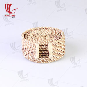 Round Brown Rattan Coaster For Table
