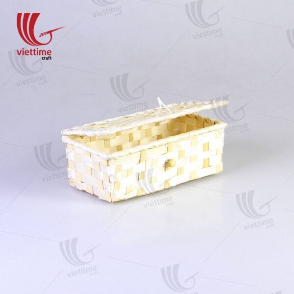 Rectangle White Weaving Bamboo Box
