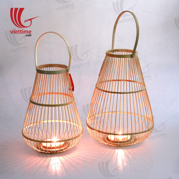 Natural Weaving Bamboo Lantern Set Of 2