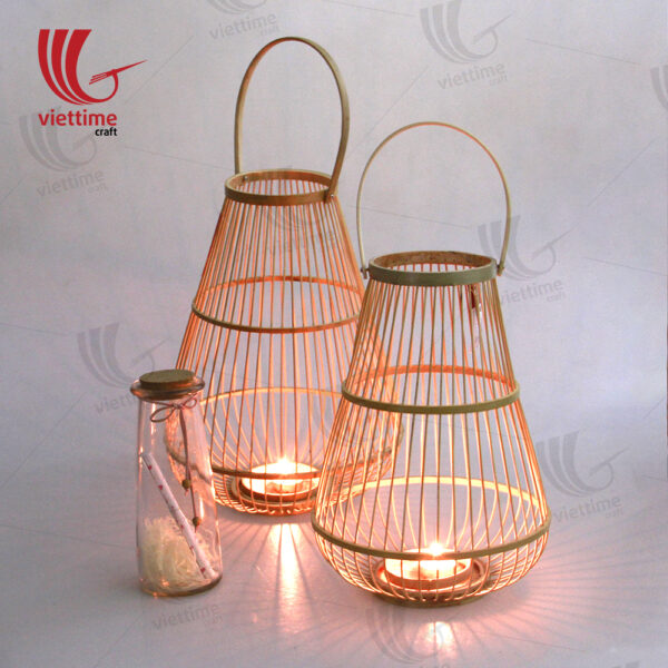 Natural Weaving Bamboo Lantern Set Of 2