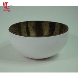White Lacquered Outside Coconut Bowls