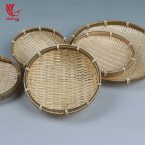 Round Weaving Bamboo Tray Set Of 3